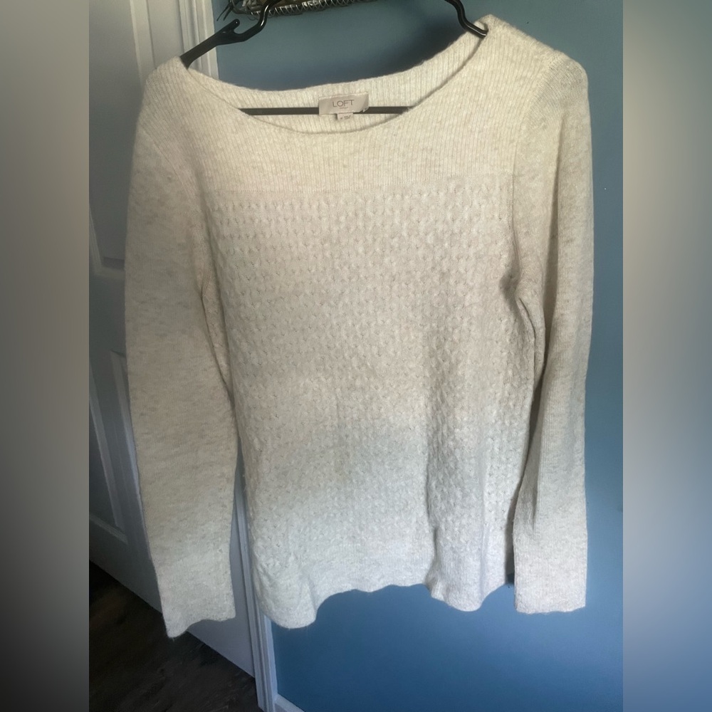LOFT Outlet Women's Ivory Knit Sweater